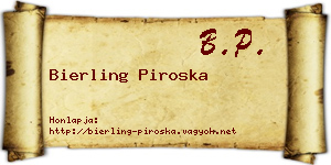 Bierling Piroska névjegykártya